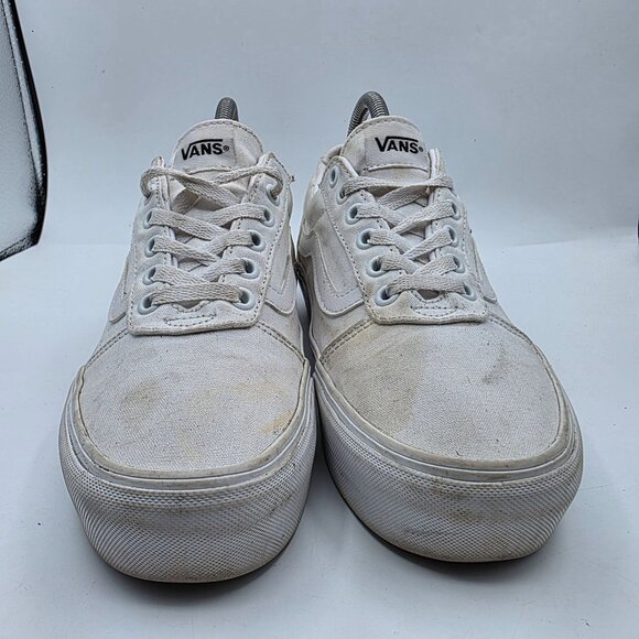 Vans Old Skool Platform Womens Size 8 Triple White Athletic Shoes Walking - Picture 2 of 13